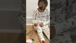🎨 Bedtime just got a glow-up! These Craftkit Kids Coloring Pajamas come with markers so your little