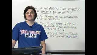 Math 0097 & 0099 Tutorial 49 - How do you add rational expressions with opposite denominators