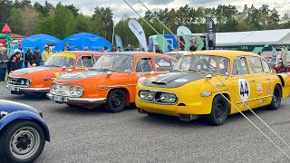 4x Závodní vozy Tatra 603-2 B5 Marathon na Sosnová Classic 2026 - Zvuk Tatra V8