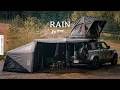 フル装備で挑む秋雨キャンプ｜DEFENDERと愛犬とファミリーキャンプ, Relaxing, ASMR, cozy camp ,4K HDR