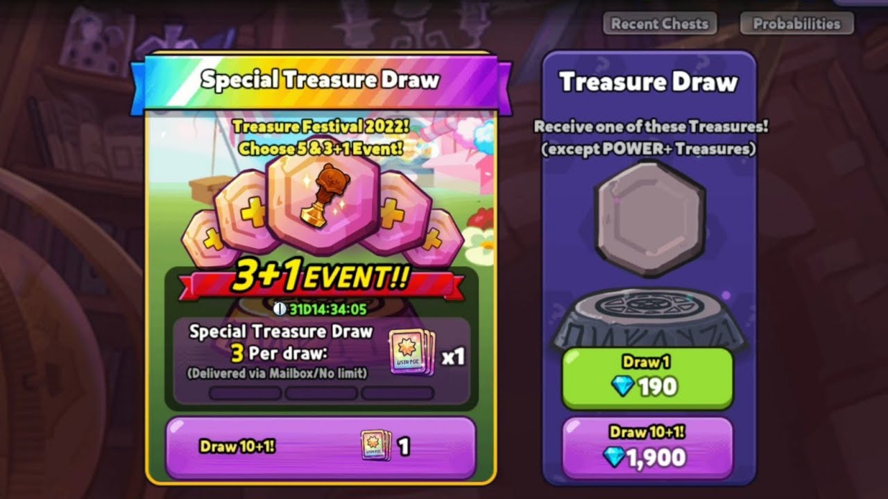 3+1 Event Special Treasure Draw Event Explained Cookie run OvenBreak ...