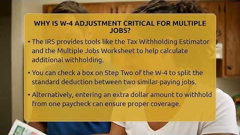 Why Is W-4 Adjustment Critical For Multiple Jobs? - Your Paycheck Planner