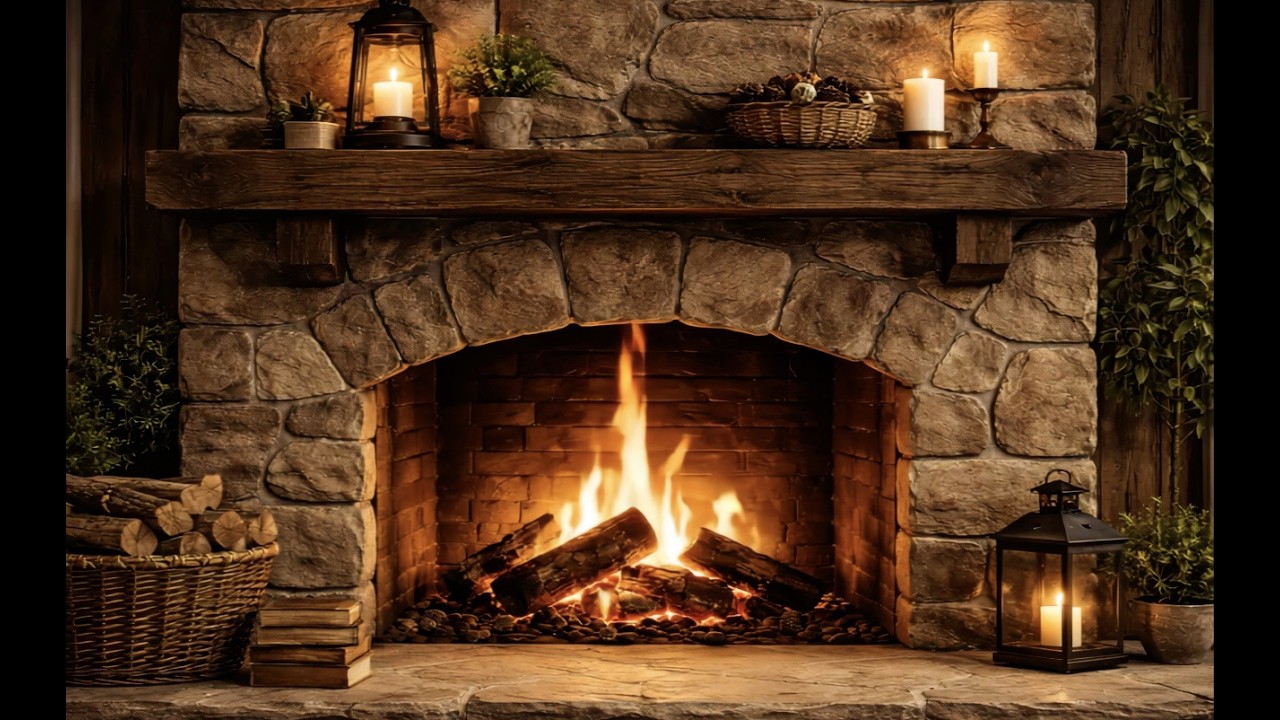 🔥 Cozy Fireplace with Crackling Fire Sounds 🔥 Relaxing Ambience for Sleep & Study (7 hours)