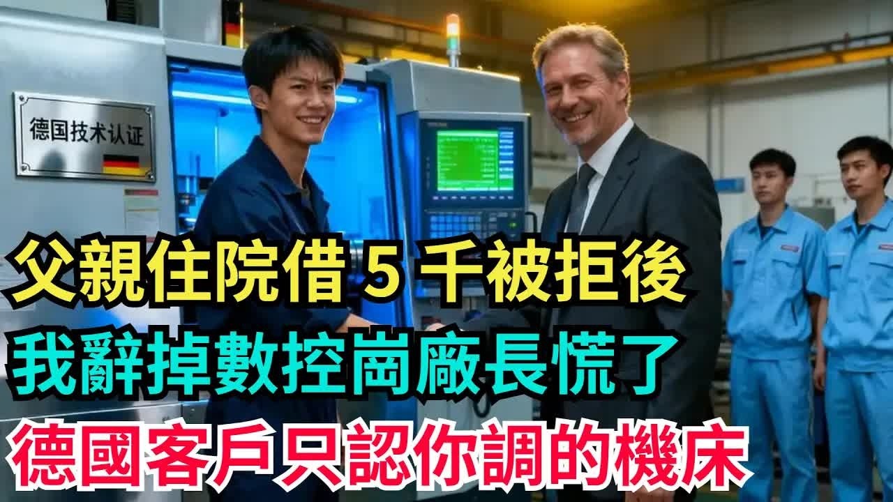 父親住院借 5 千被拒後，我辭掉數控崗，廠長慌了：德國客戶只認你調的機床【奇聞秘事】#奇聞#案件#真相#揭秘#秘事#故事#案件解讀