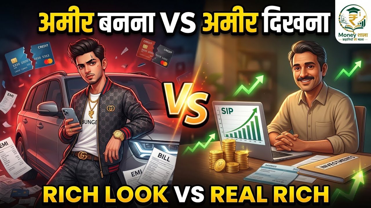 अमीर बनना VS अमीर दिखना 💰 | Rich Look vs Real Rich |  Ep- 4 l Money शाला