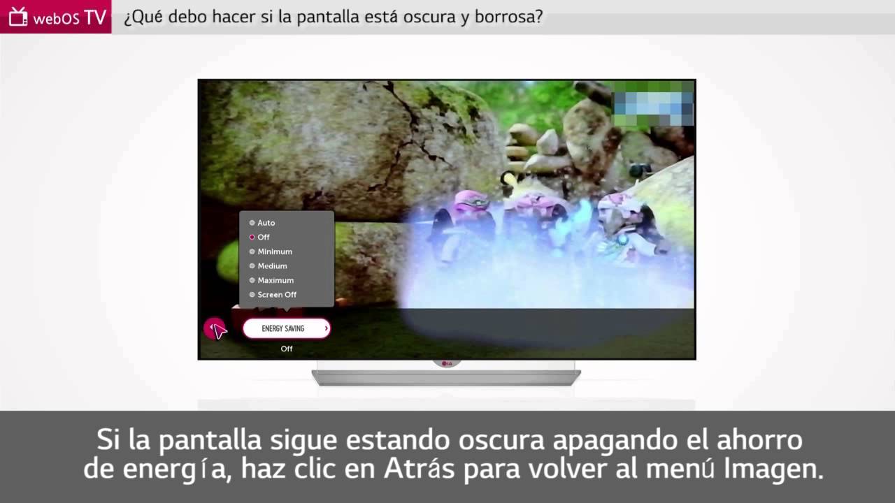 LG SmartTV con webOS la pantalla se muestra oscura o borrosa YouTube