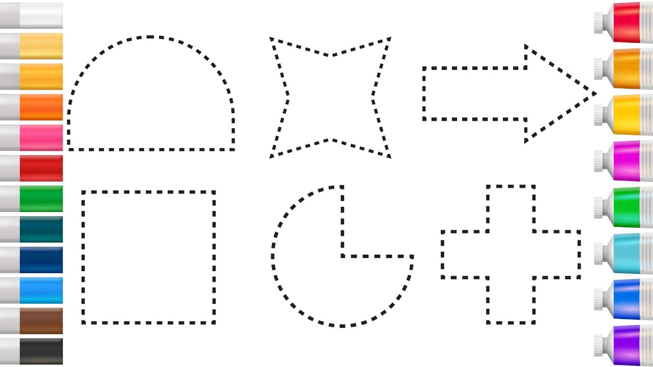 How to draw simple 2d geometric shapes | step by step - YouTube