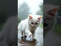 cute cat playing in the rain #trending #cat #shorts