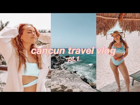 CANCUN TRAVEL VLOG 2023: TRAVELING TO MEXICO FOR THE FIRST TIME PT 1 (beach, boats, sunsets & more)