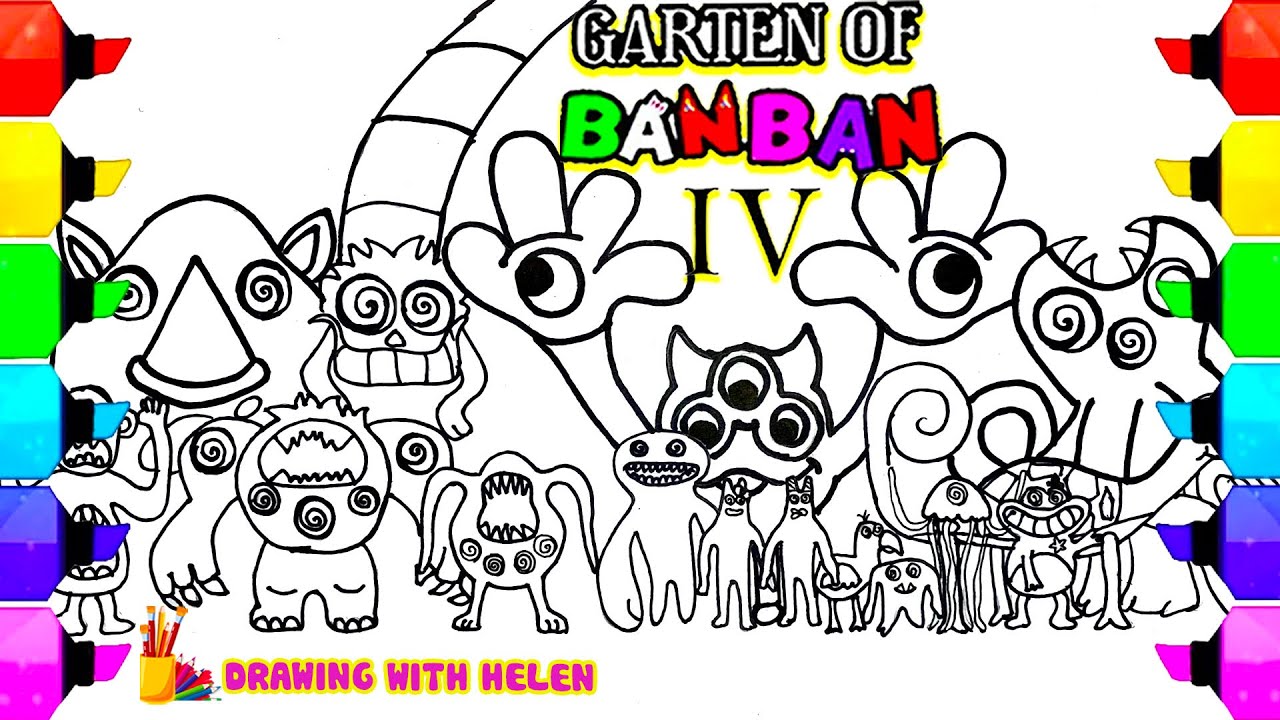 Garten Of Banban 4 New Coloring Pages - JESTERINA Boss Fight / Cartoon - On  & On / NCS MUSIC in 2023