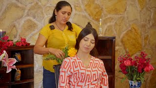 Esperanza's ASMR relaxation massage & energy healing with soft whispering sounds & fabric scratching screenshot 2