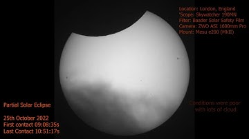 Partial Solar Eclipse 2022-10-25 London, England