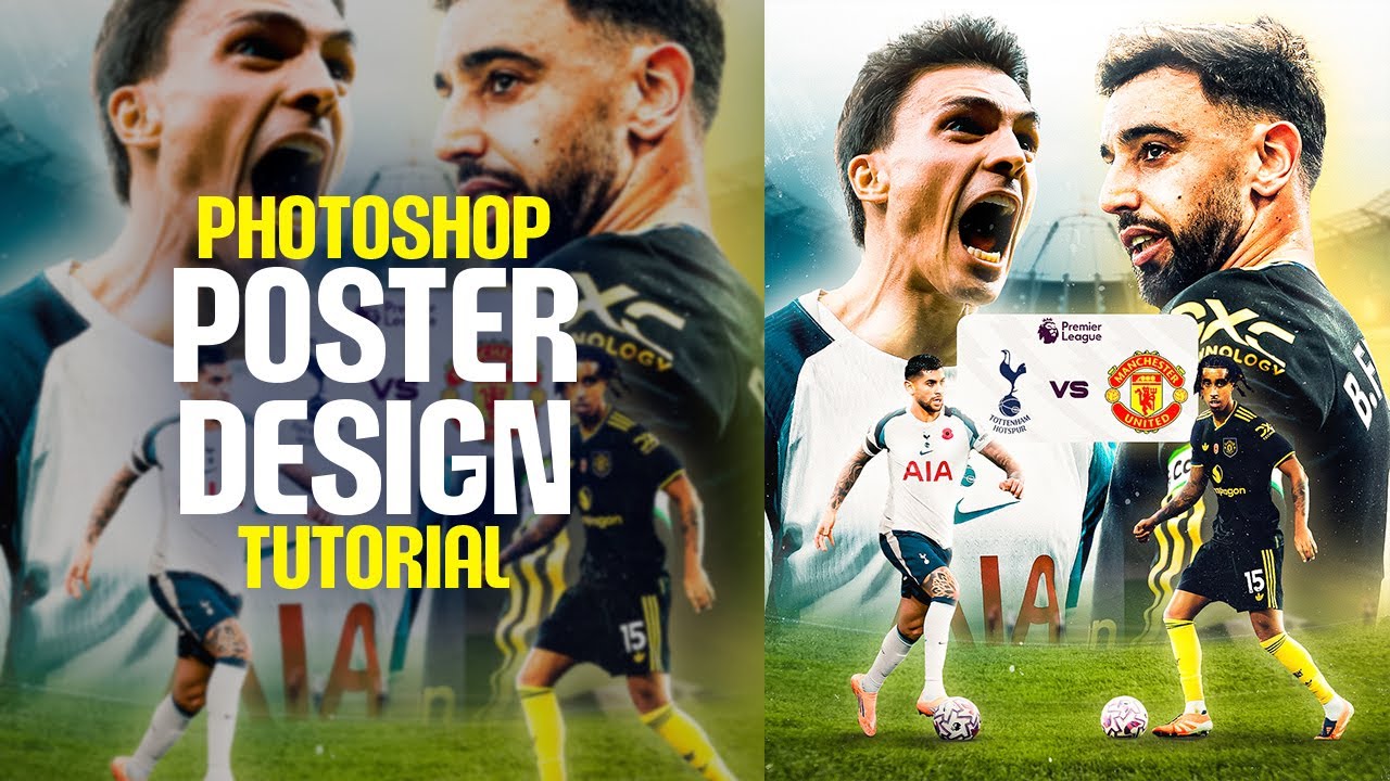 Photoshop Tutorial - Matchday Poster Design - Simple Design - YouTube