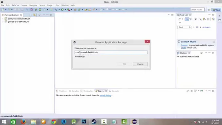 Change Package Name APP in eclipse