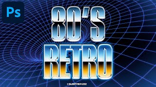 (  TUTORIAL PHOTOSHOP ) 80'S Retro Vintage Text Effect