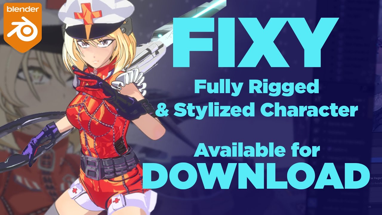 FIXY - Stylized & Fully rigged character for Blender - YouTube