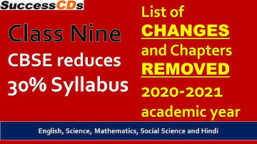 Class 9 Revised Curriculum 2020-21 | CBSE reduces syllabus by 30% due to COVID 19