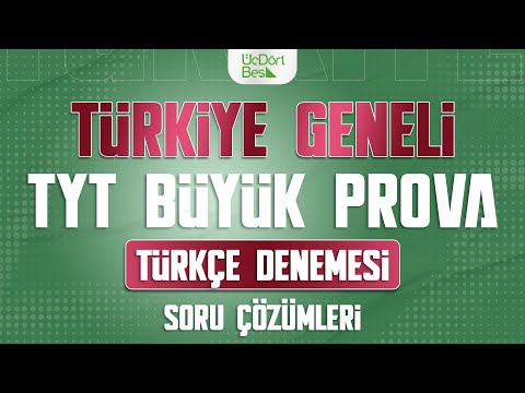 ÜÇ DÖRT BEŞ YAYINLARI TÜRKİYE GENELİ TYT BÜYÜK PROVA | TÜRKÇE ÇÖZÜMLERİ