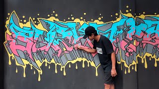How to Draw Graffiti: SURYA RAZZA Using Wall Paint