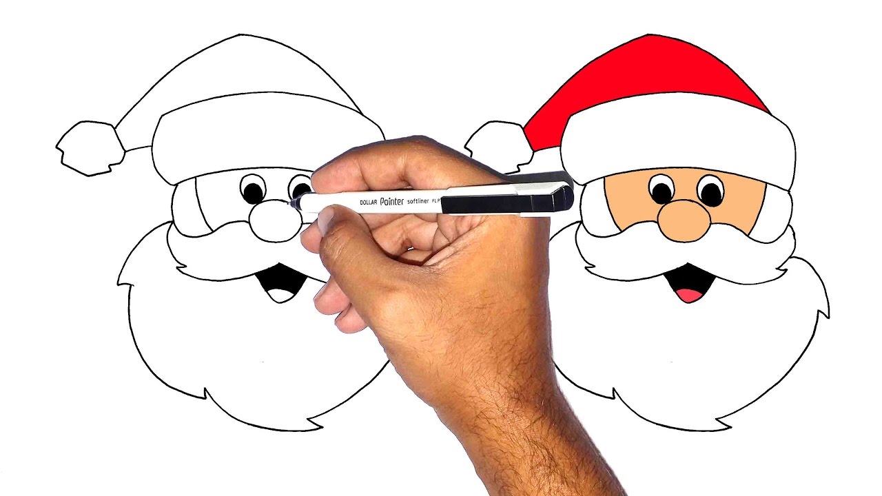 تعليم الرسم للاطفال كيف ترسم بابا نويل How To Draw Santa Clous
