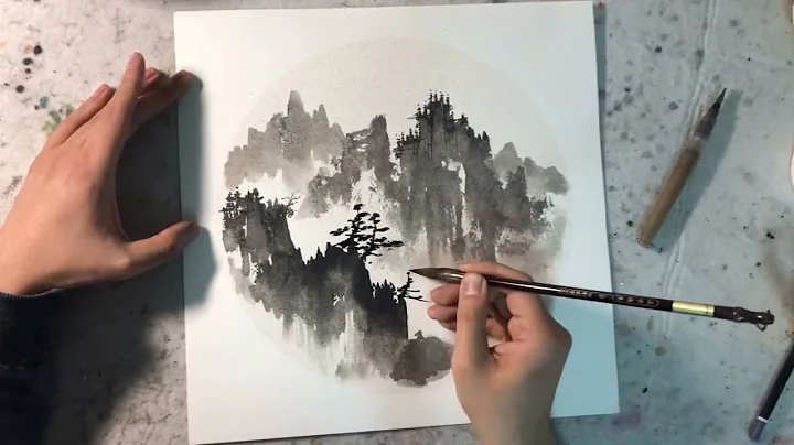 Chinese landscape ink painting - DayDayNews