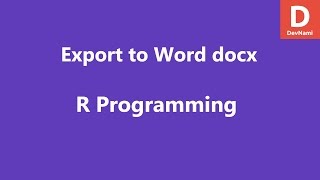 Create Word document from R Data