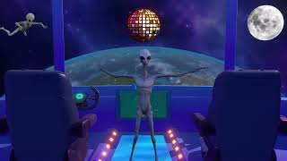 Dancing Gray Alien in Space Ship - One hour relaxation video