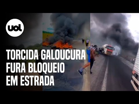 Torcida Galoucura, do Atlético-MG, fura bloqueio em estrada a caminho de São Paulo