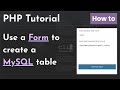 Create Dynamic MySQL Table from HTML Form Using PHP