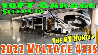 Luxury Toy Hauler with an 18FT Garage that sleeps 14 People!? 2022 Voltage 4135 by The RV Hunter