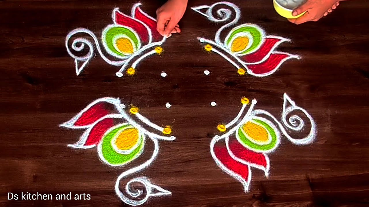 Ugadi special Muggulu🌷4*4 Dots Ugadi Rangolis🌷Ugadi Kolams🌷#festivalrangoli #pandagamuggulu 
