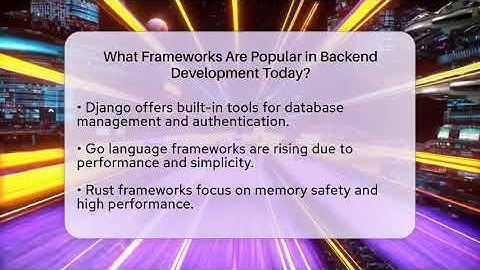 What Frameworks Are Popular in Backend Development Today? | Server Logic Simplified News