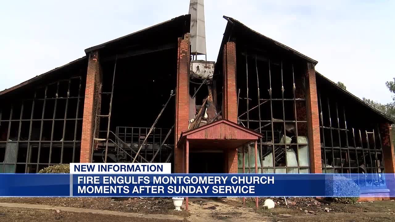 Fire engulfs Montgomery church moments after Sunday service - YouTube