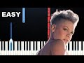 P!NK - TRUSTFALL (EASY Piano Tutorial)