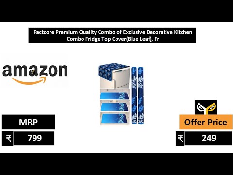 Factcore Premium Quality Combo of Exclusive Decorative Kitchen Combo Fridge Top CoverBlue Leaf, Fr