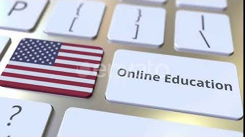 Online Education Text and Flag of the USA on the Buttons | Motion Graphics - Envato elements