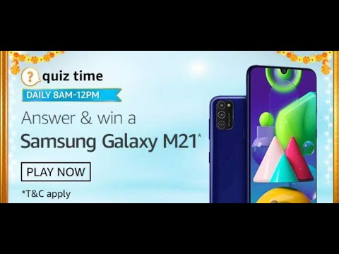 Amazon 04 Oct 2020 Quiz Answers: Play And Win Samsung Galaxy M21 Smartphone (1 Prize)