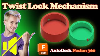 How to Design a Twist Lock Mechanism in fusion 360 #3d #