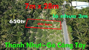 ➁➂➀➄ 145m đất mặt tiền lộ nhựa sát chợ xã có sẵn 100m thổ cư xã Thạnh Nhựt Gò Công Tây 650tr