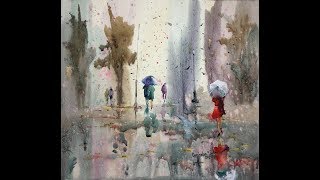 wet watercolor painting technique professional
