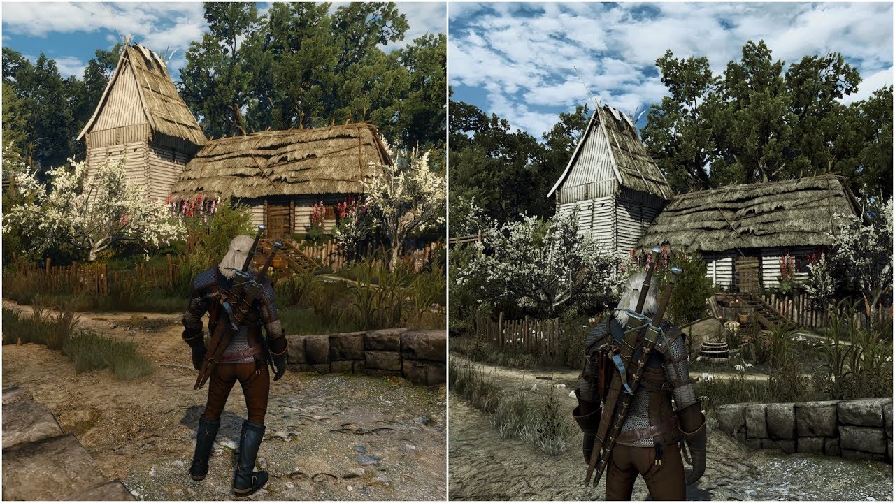 The Witcher before and after Mods in 2021 