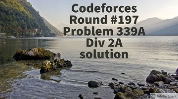Codeforces Round #197 Problem 339A Div 2A