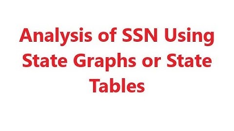 Analysis of SSN Using State Graphs or State Tables, Digital Logic Design, Lecture #51, Dr. Hassan