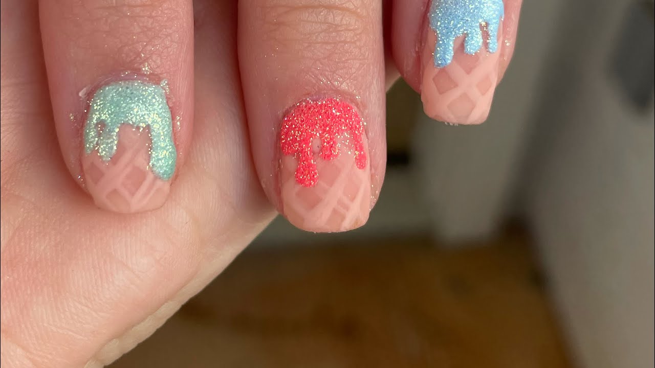 Squishmallow nails??? 😬😆 Ice Cream Drip Nails 😍😍 Dip powder + gel