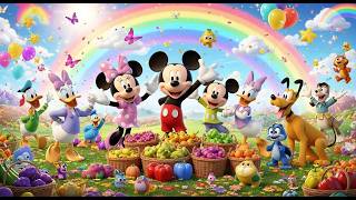 🌟🍎 Mickey &amp; Friends’ Super Magical  Adventure: Picking Fruits, Veggies, Sunny Rainbow Fields! 🌈🥕