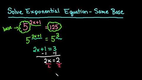 Solve Exponential Equation Same Base Ex 1