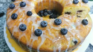 كيكة التوت الأزرق الرائعة خطوة بخطوة. Blueberry cake. 