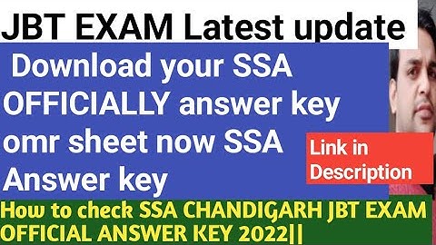 How to check SSA CHANDIGARH JBT EXAM OFFICIAL ANSWER KEY 2022||