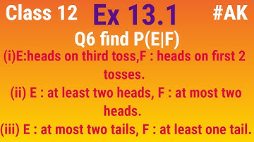 ex 13.1 class 12 Probability Question 6 in hindi