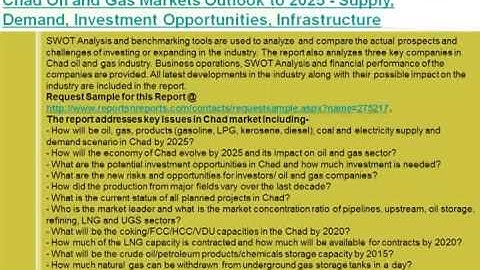 Chad Oil and Gas Market 2025 Forecasts